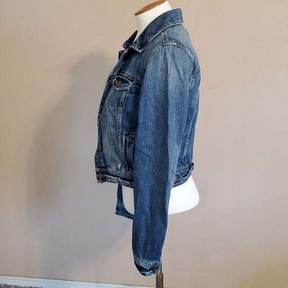 American Eagle denim jean crop jacket size medium - Picture 9 of 13